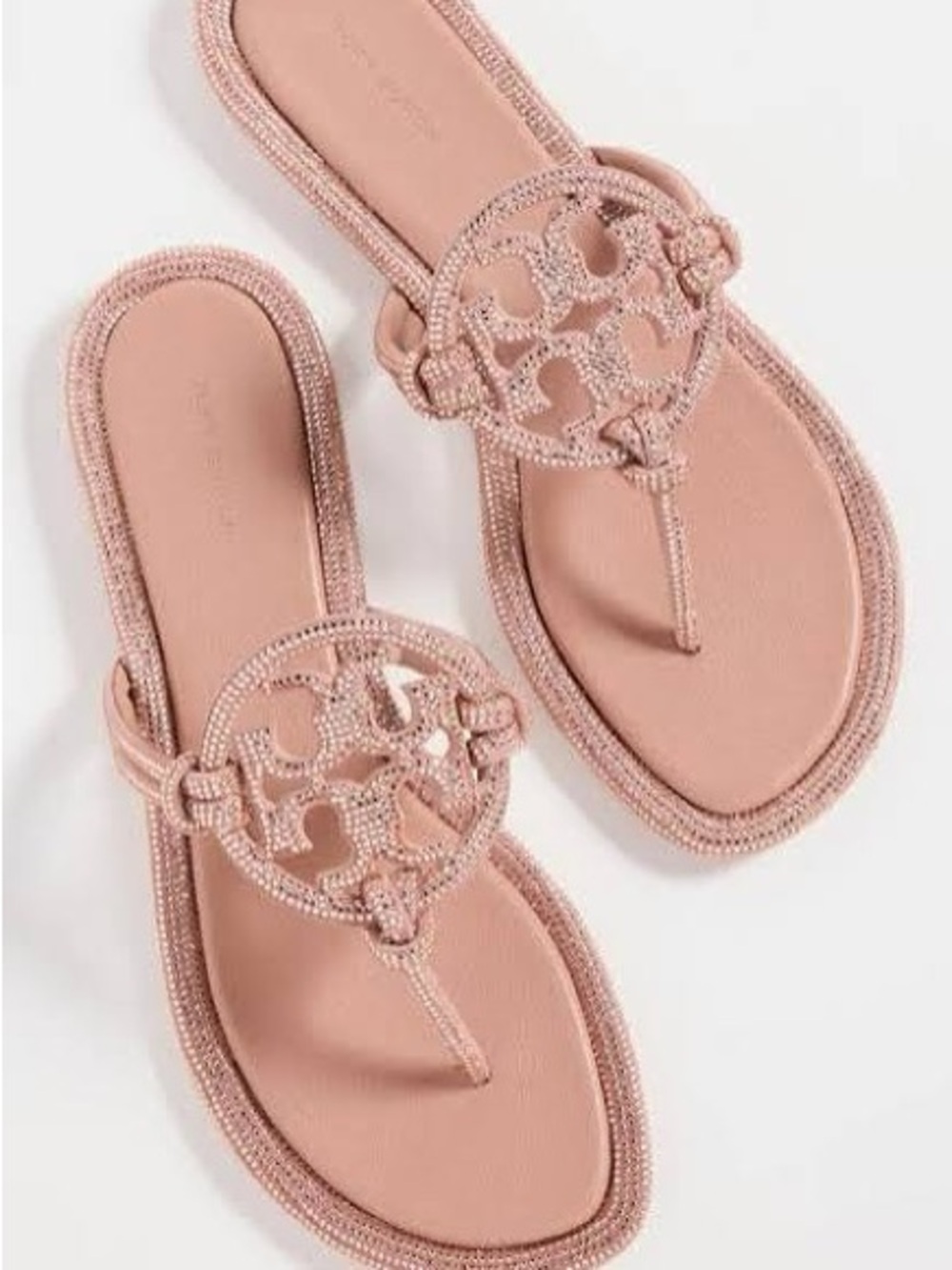 TORY BURCH MILLER CRYSTAL KNOTTED SANDAL Rose Pink Sz 39